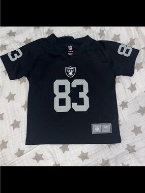 NFL Kids Raiders Black Jersey Top with Silver #83